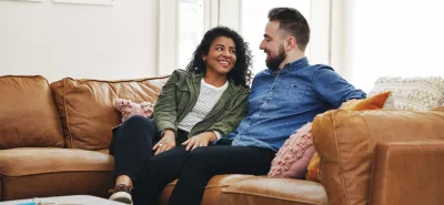 Couple sitting on couch