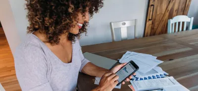 Woman working on finances