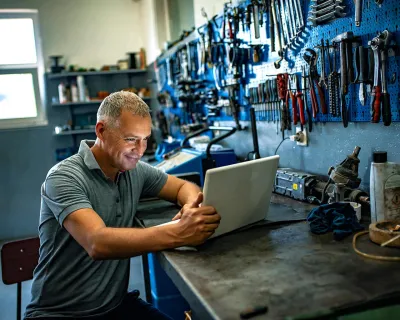 Man working on computer