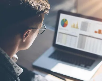 Businessman reviewing portfolio.