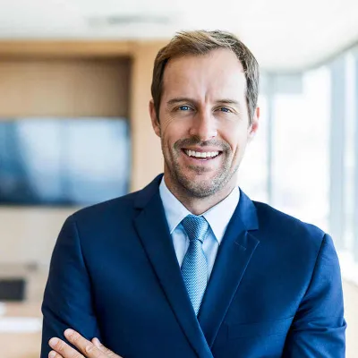 Businessman smiling at camera