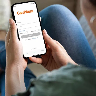 Using cardvalet app on phone