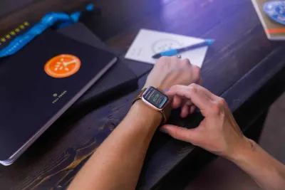 Person checking account balance on their Southern Bank Apple Watch app