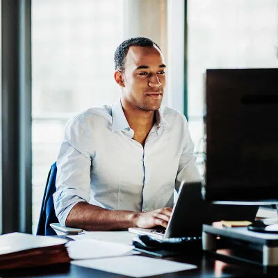 Man working on computer