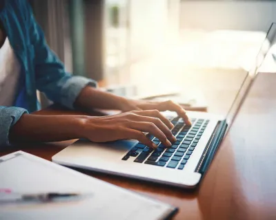 Woman using computer
