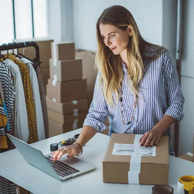 Woman working on computer