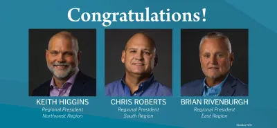 Southern Bank names Higgins, Roberts, and Rivenburgh as Regional Presidents